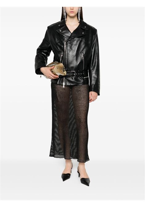 Black leather biker jacket Alessandra rich - women ALESSANDRA RICH | FABX4231L46310900
